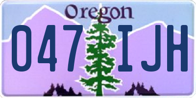 OR license plate 047IJH