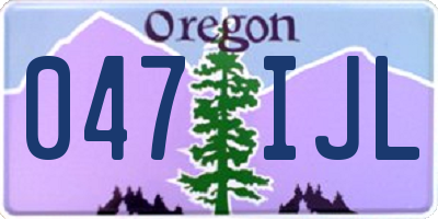 OR license plate 047IJL
