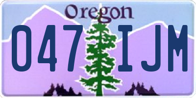 OR license plate 047IJM