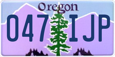 OR license plate 047IJP