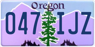 OR license plate 047IJZ