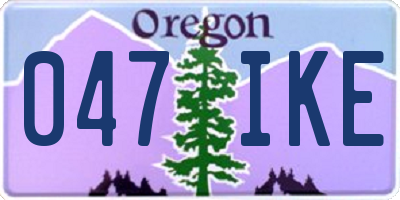 OR license plate 047IKE