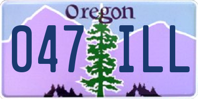 OR license plate 047ILL