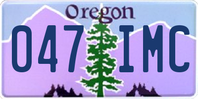 OR license plate 047IMC