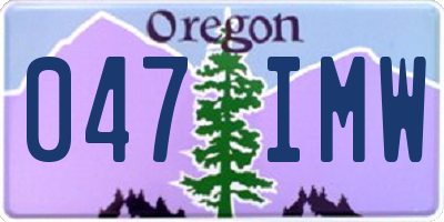 OR license plate 047IMW
