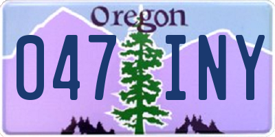 OR license plate 047INY