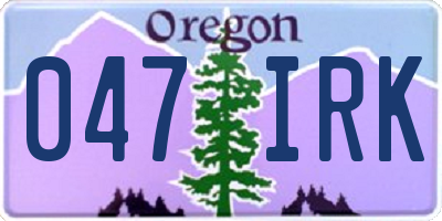 OR license plate 047IRK