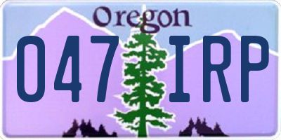 OR license plate 047IRP