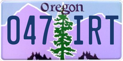 OR license plate 047IRT