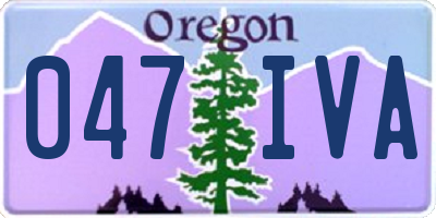 OR license plate 047IVA