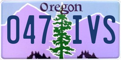 OR license plate 047IVS