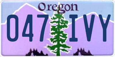 OR license plate 047IVY