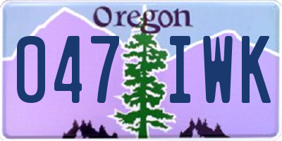OR license plate 047IWK