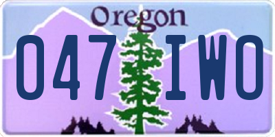 OR license plate 047IWO
