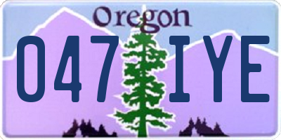 OR license plate 047IYE