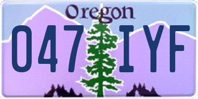 OR license plate 047IYF