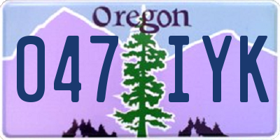 OR license plate 047IYK