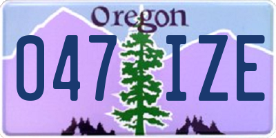 OR license plate 047IZE