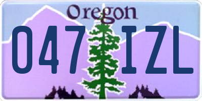 OR license plate 047IZL