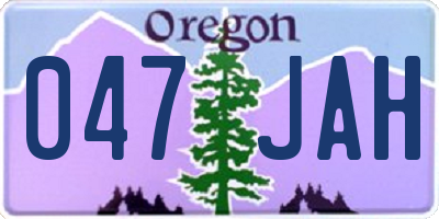 OR license plate 047JAH