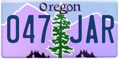 OR license plate 047JAR