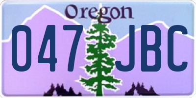 OR license plate 047JBC