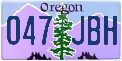 OR license plate 047JBH