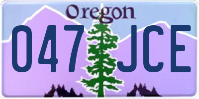 OR license plate 047JCE