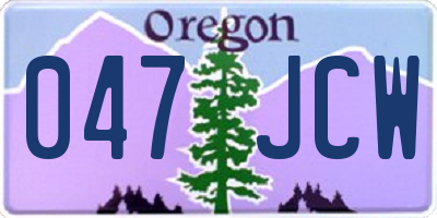 OR license plate 047JCW