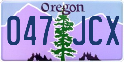 OR license plate 047JCX