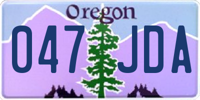 OR license plate 047JDA