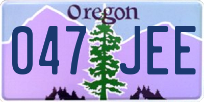 OR license plate 047JEE