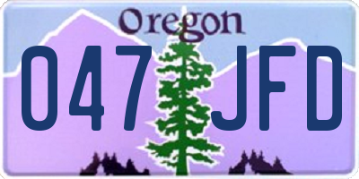 OR license plate 047JFD