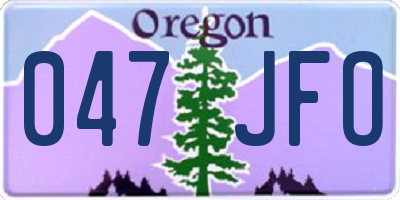 OR license plate 047JFO