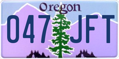 OR license plate 047JFT