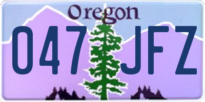 OR license plate 047JFZ