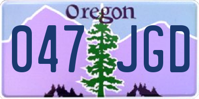 OR license plate 047JGD