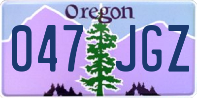OR license plate 047JGZ