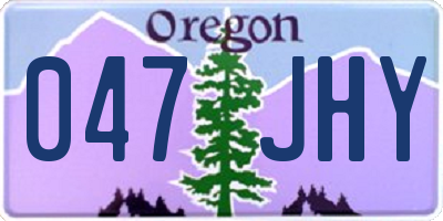 OR license plate 047JHY