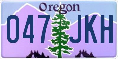 OR license plate 047JKH
