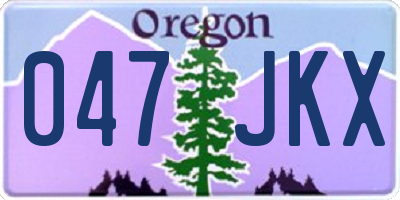 OR license plate 047JKX