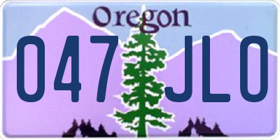 OR license plate 047JLO