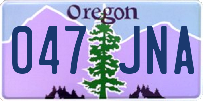 OR license plate 047JNA