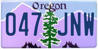OR license plate 047JNW