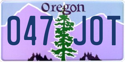 OR license plate 047JOT