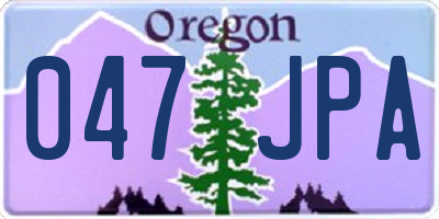 OR license plate 047JPA