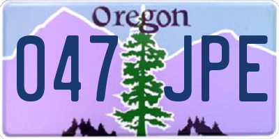 OR license plate 047JPE