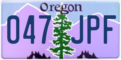 OR license plate 047JPF