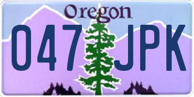 OR license plate 047JPK