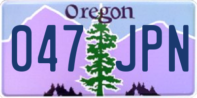 OR license plate 047JPN